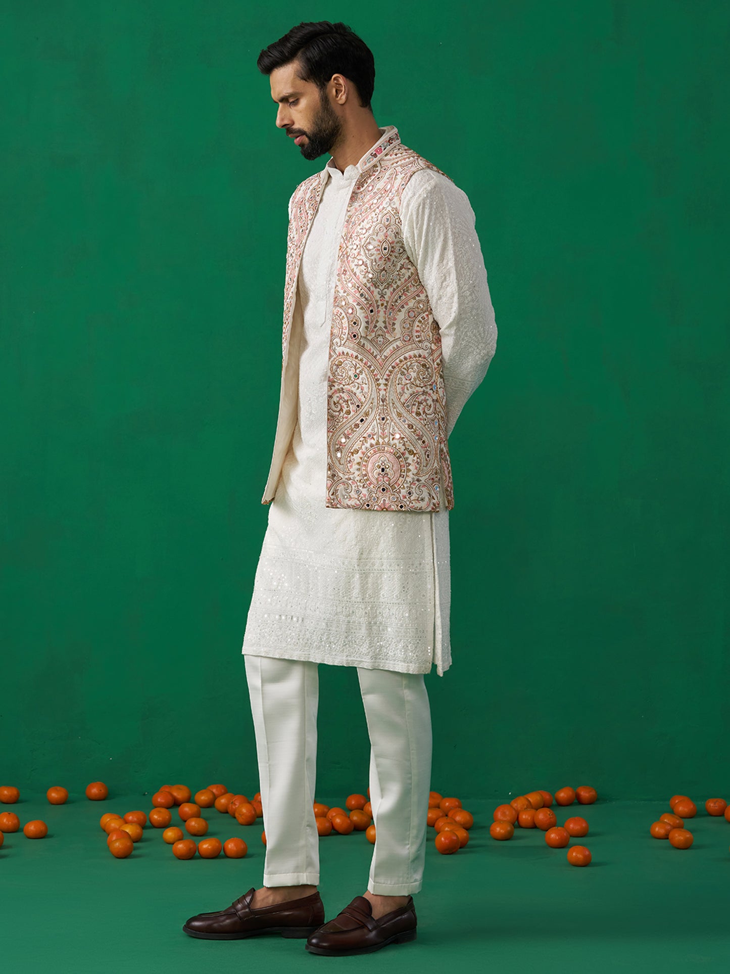 KASHMIRI MIRROR KURTA JACKET SET