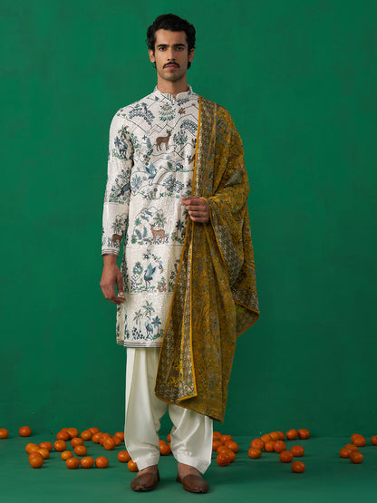 SWAN IVORY KURTA SET