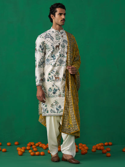 SWAN IVORY KURTA SET