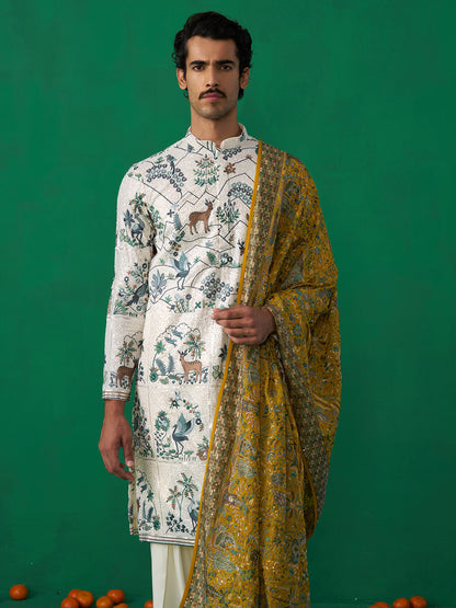 SWAN IVORY KURTA SET