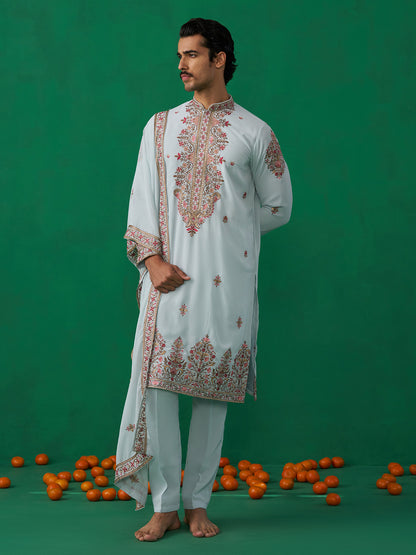 MOTIF SKY BLUE KURTA SET
