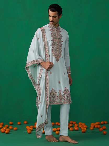 MOTIF SKY BLUE KURTA SET