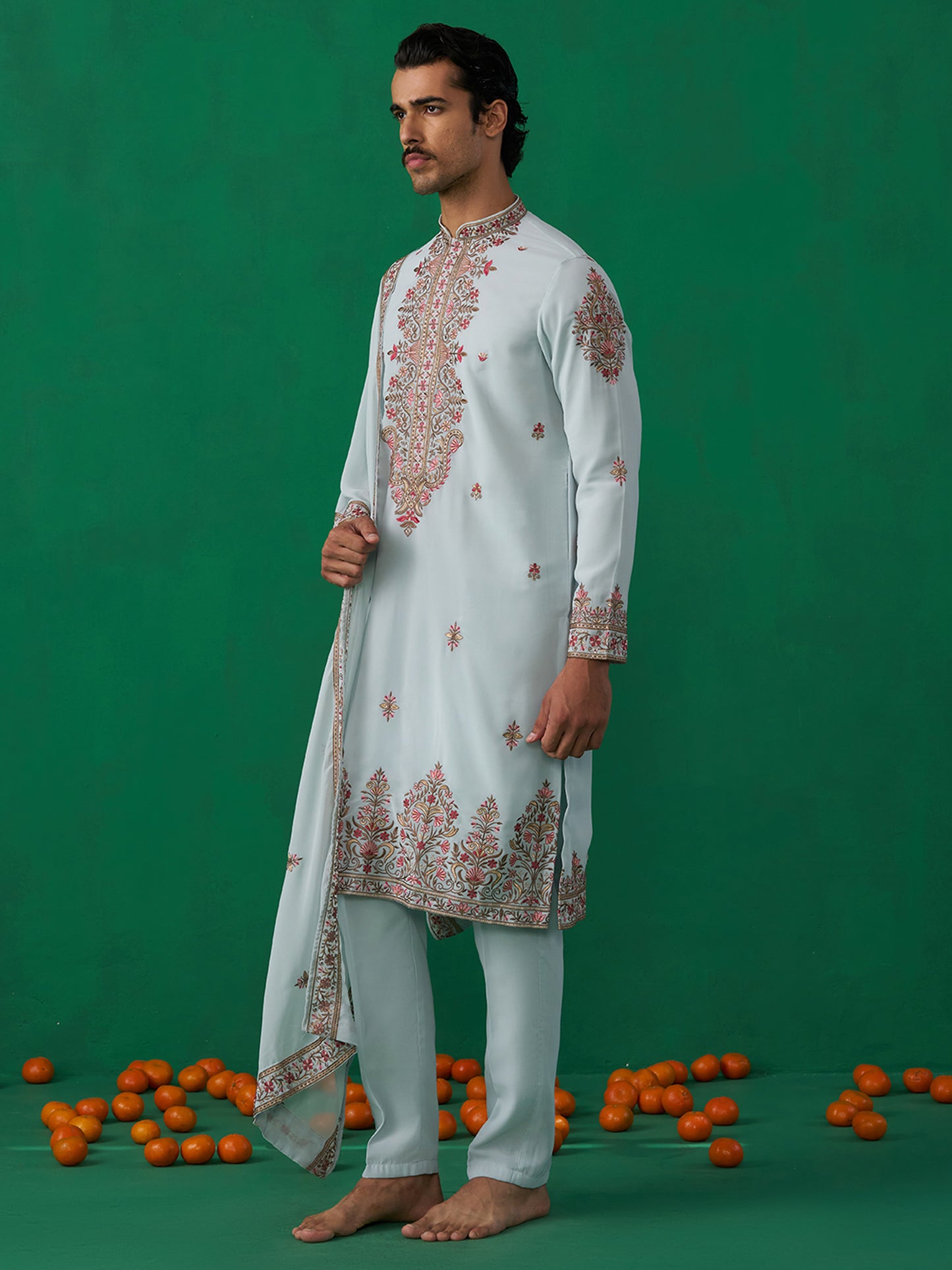 MOTIF SKY BLUE KURTA SET