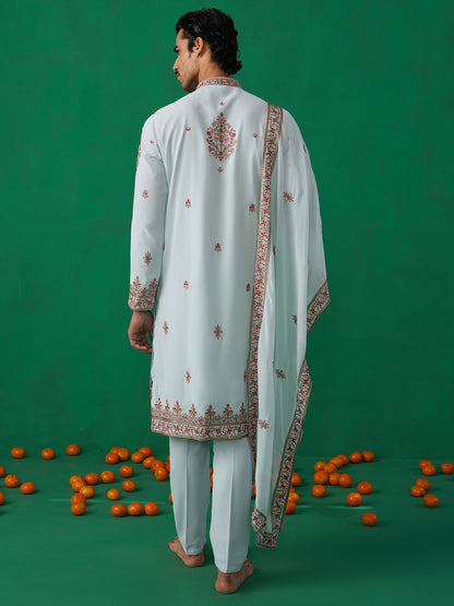 MOTIF SKY BLUE KURTA SET