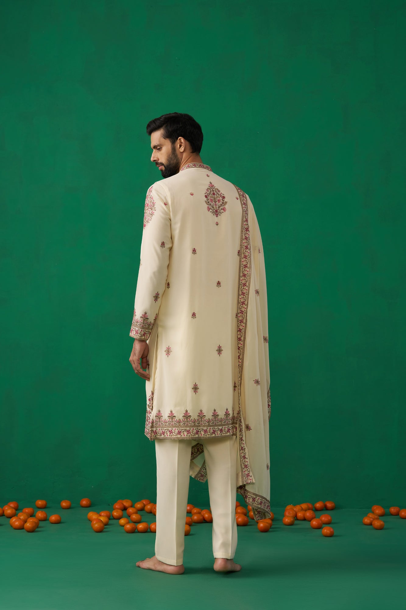 MOTIF CREAM KURTA SET