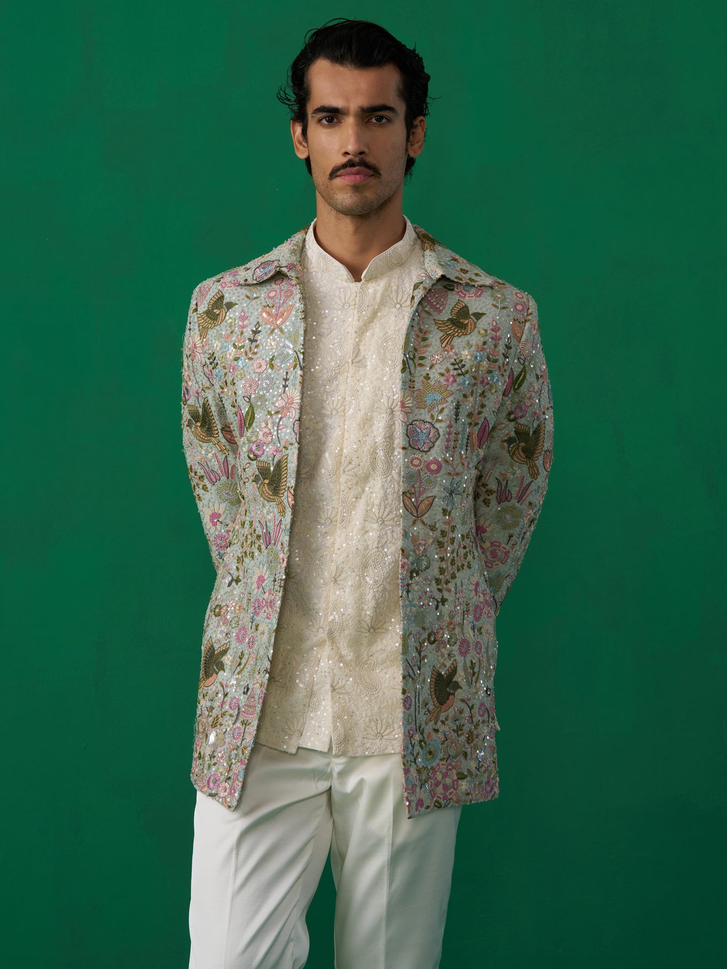 PHOOLPANKH SKY BLUE JODHPURI SET