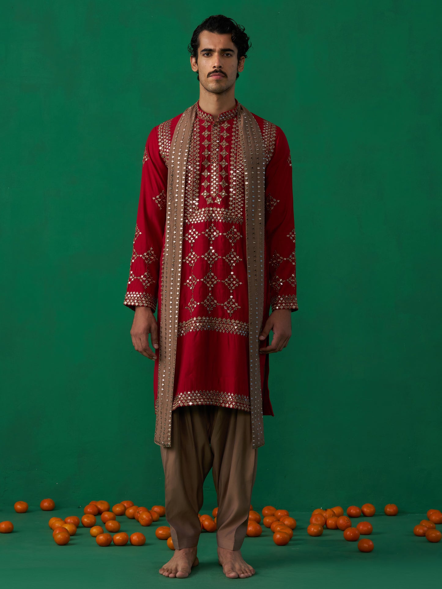 DARPAN RED KURTA SET