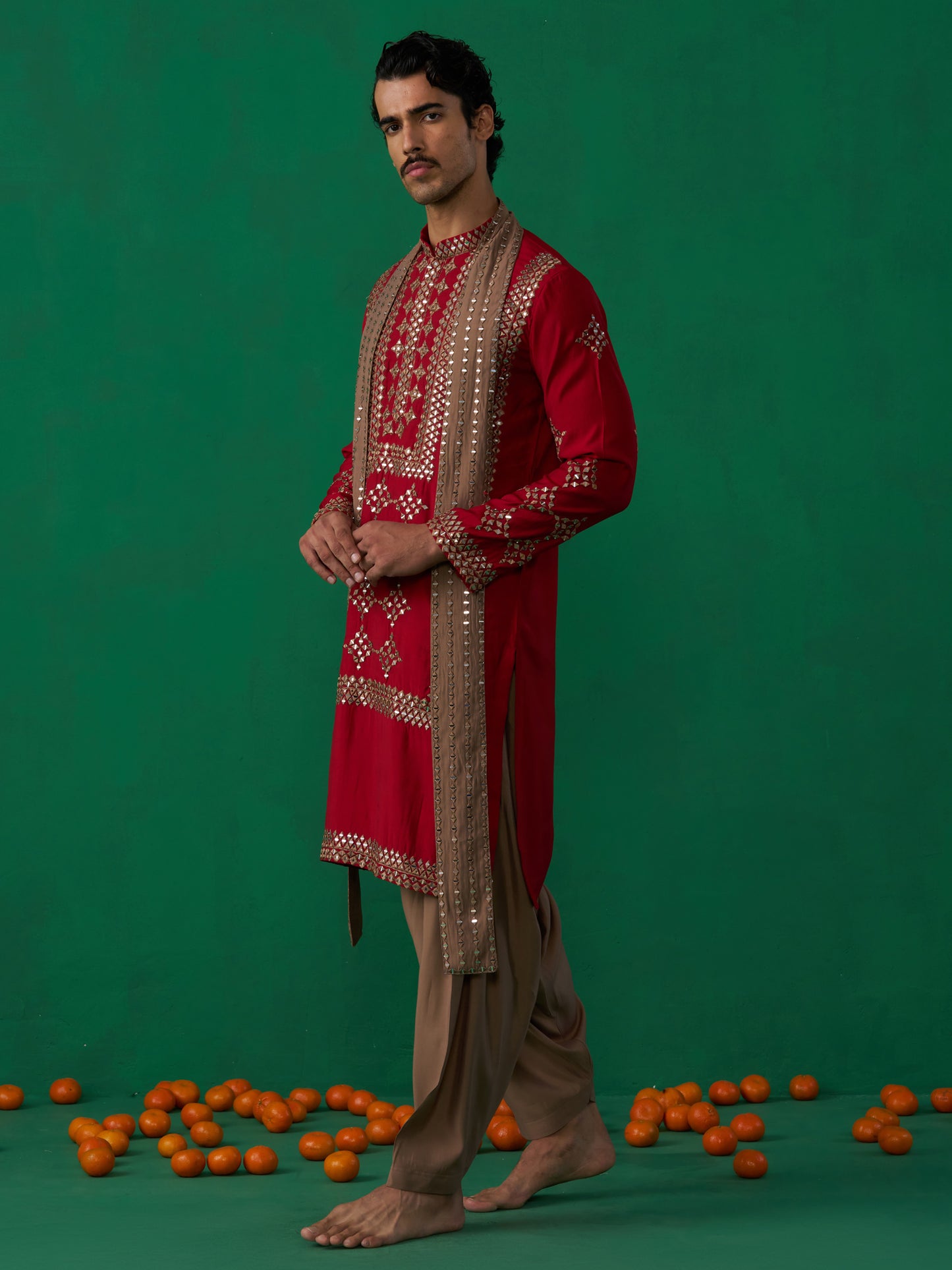 DARPAN RED KURTA SET