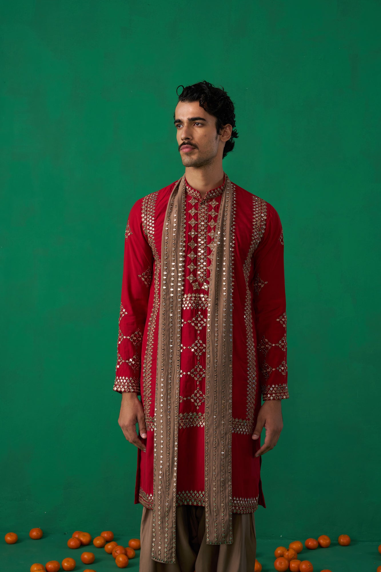 DARPAN RED KURTA SET