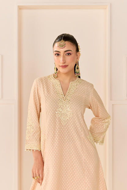 REEM - CARNATION PINK SHORT CHOGA WITH DOGRI SALWAR AND DUPATTA