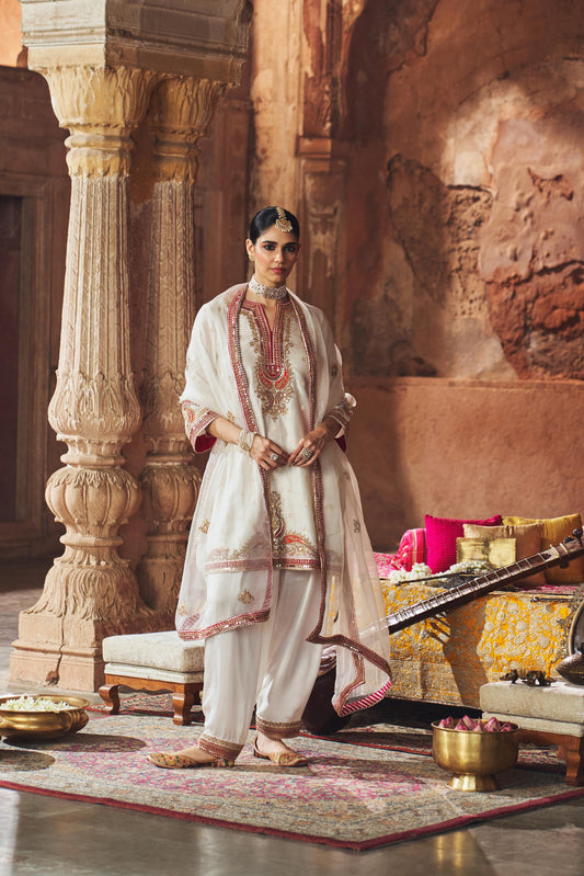 MEHWISH - SHORT KURTA WITH SALWAR AND DUPATTA