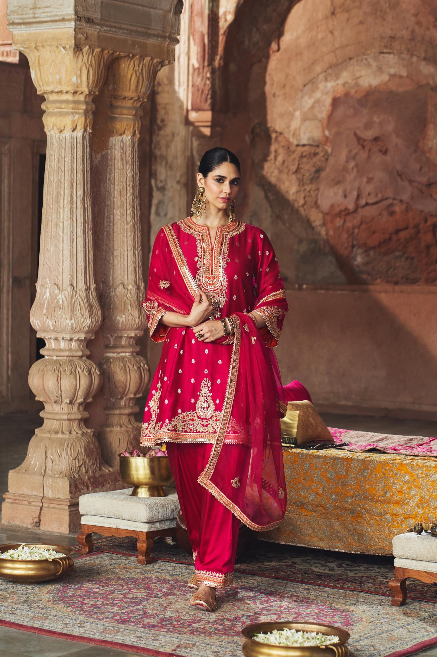 MEHWISH - SHORT KURTA WITH SALWAR AND DUPATTA