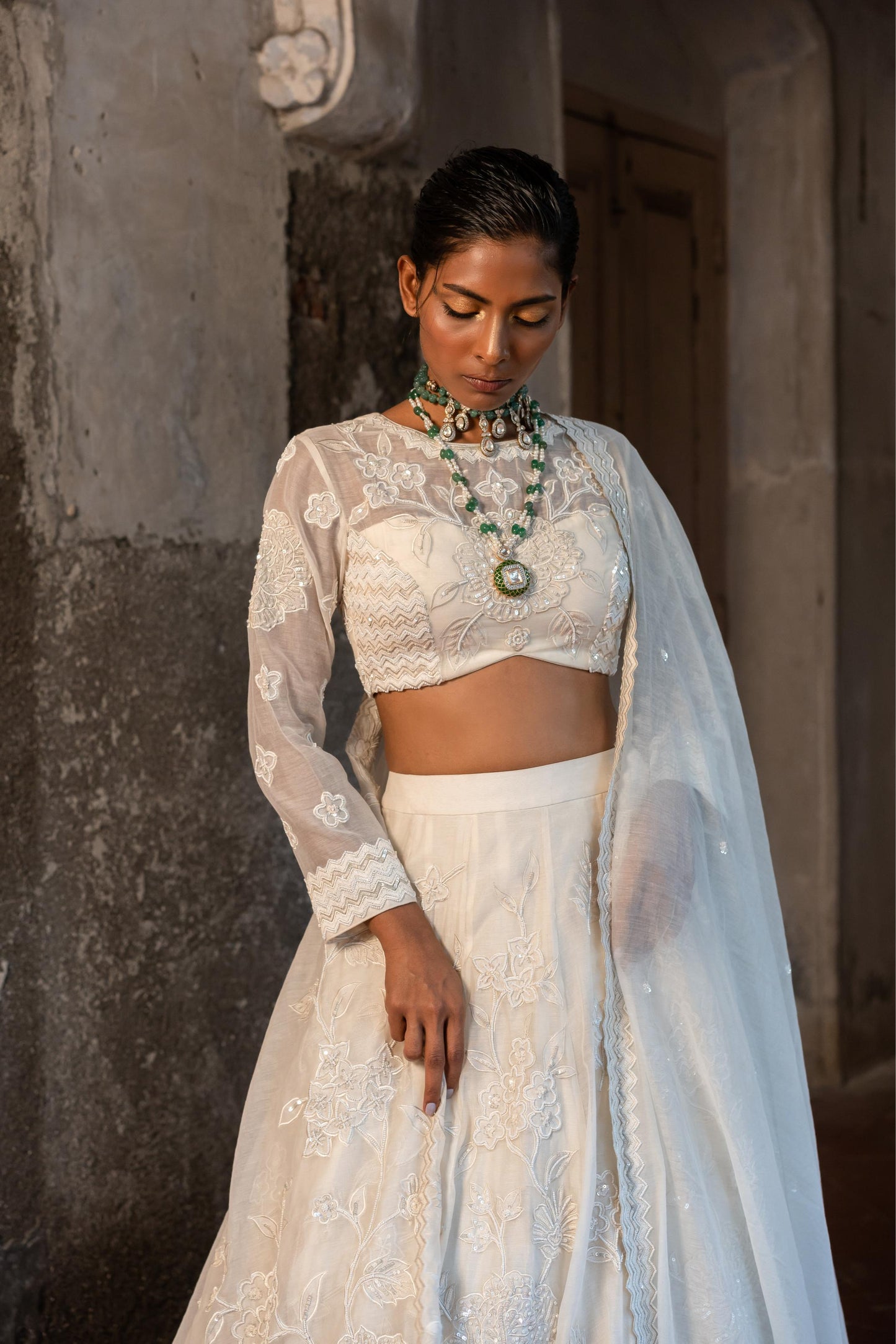 OFF WHITE LEHENGA SET