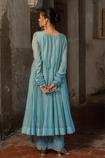 POWDER BLUE ANARKALI SET