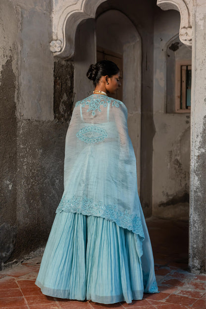 POWDER BLUE LEHENGA SET