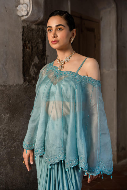 POWDER BLUE CAPE SET