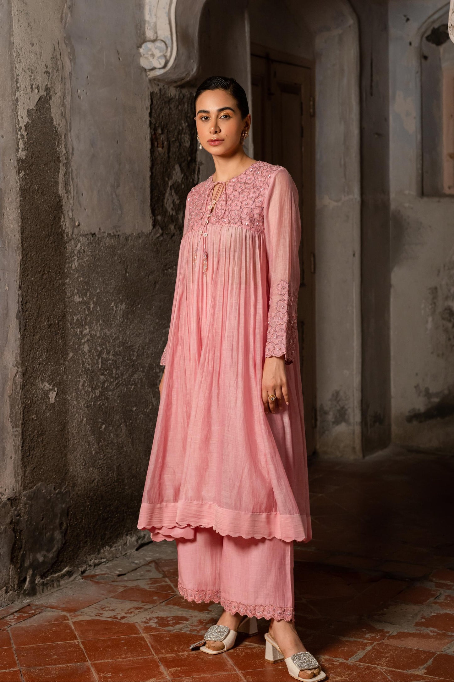 BABY PINK KURTA SET