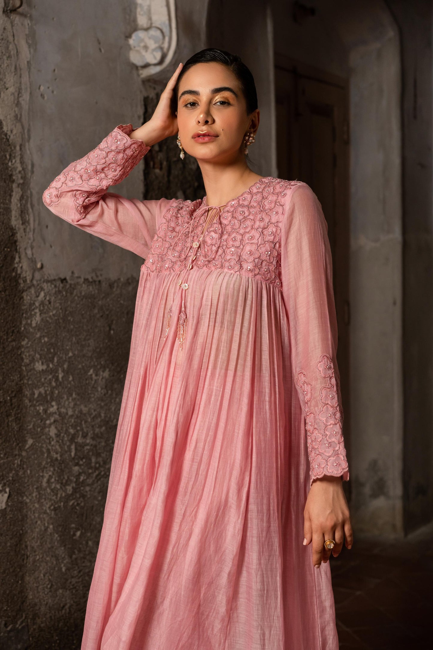 BABY PINK KURTA SET