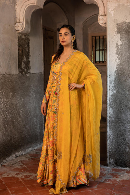 MARIGOLD YELLOW ANARKALI SET