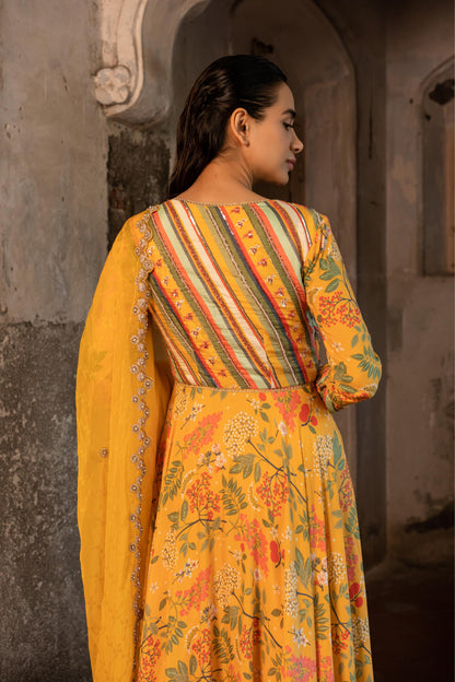 MARIGOLD YELLOW ANARKALI SET