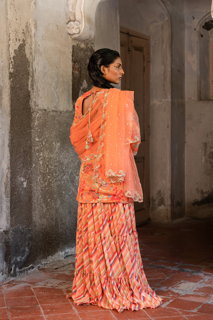 CREAMSICLE ORANGE KURTI SET