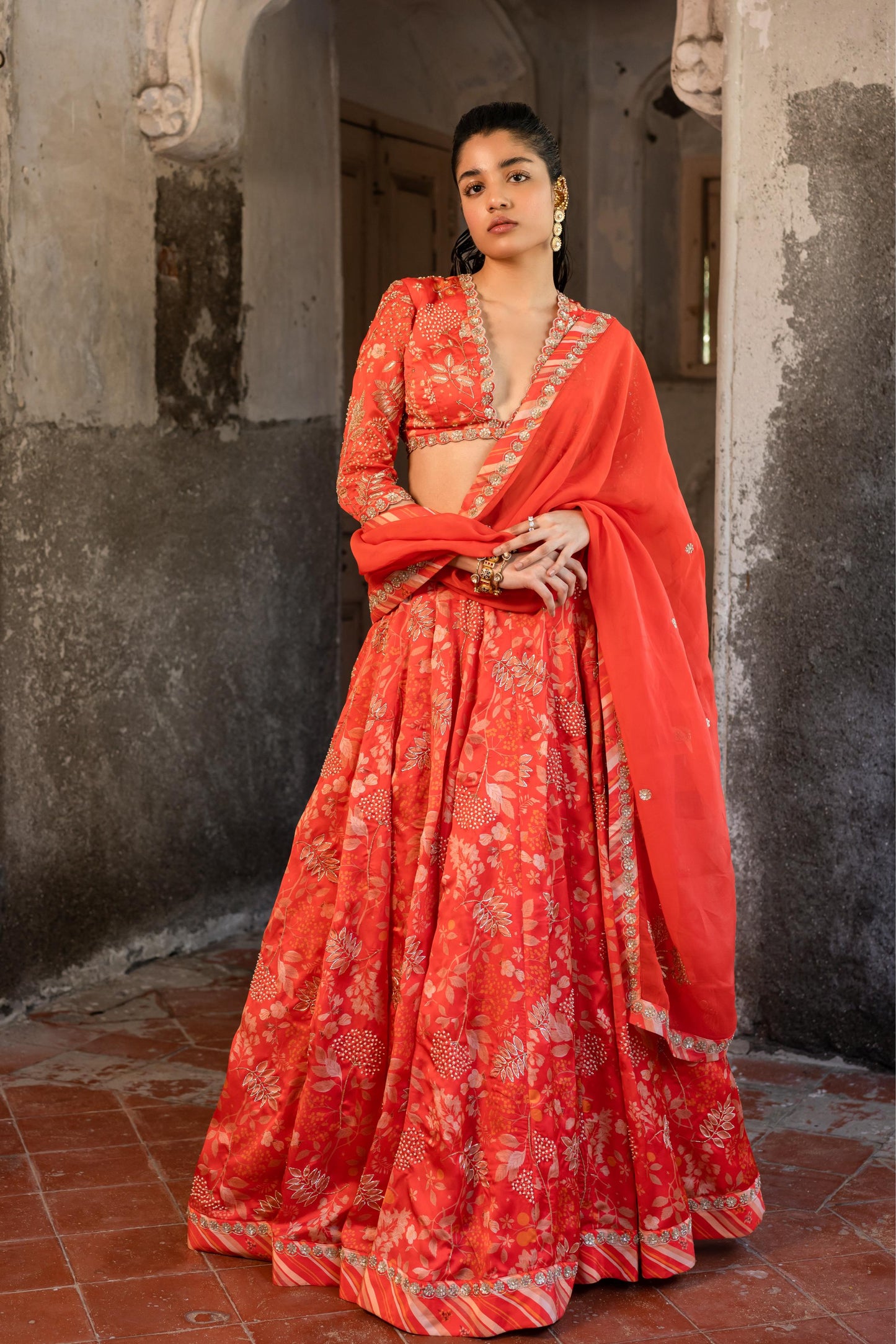 RED LEHENGA SET