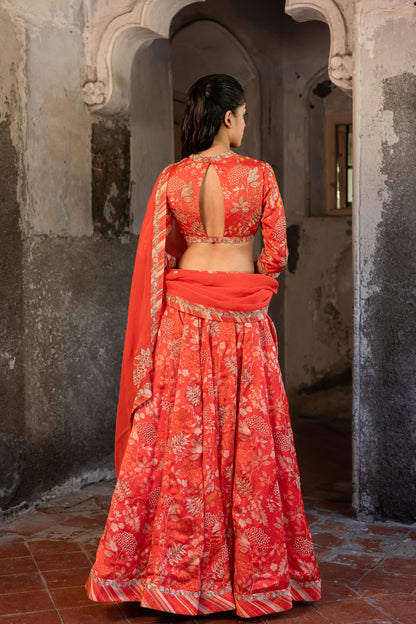 RED LEHENGA SET