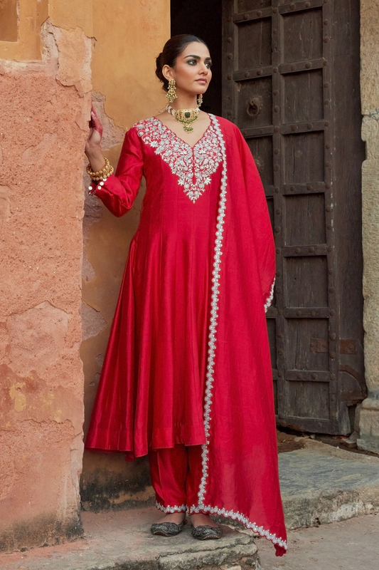 MEHRAZ RED SUIT SET