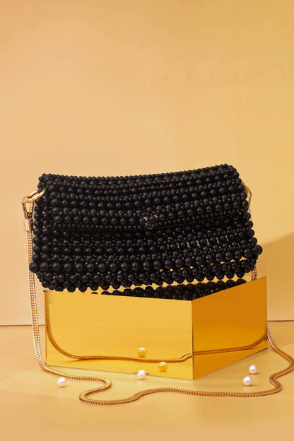 VIOLA PEARL PURSE - BLACK