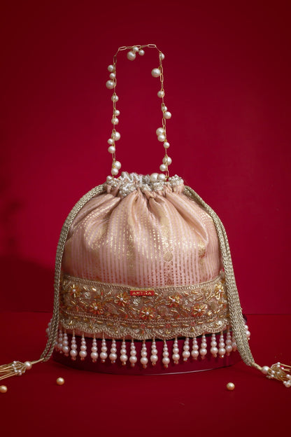 VIVAAH EMBELLISHED BUCKET BAG - PINK