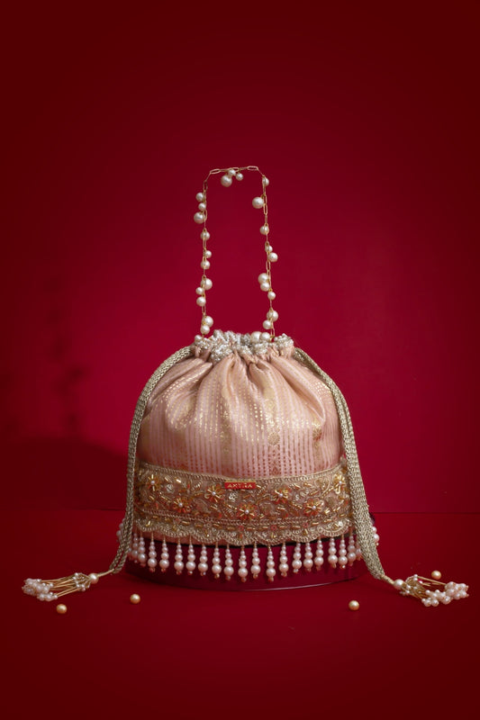 VIVAAH EMBELLISHED BUCKET BAG - PINK