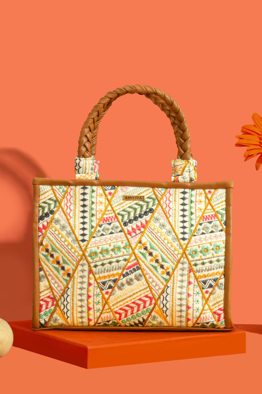 VRITTI EMBROIDERED HANDBAG - MULTICOLOR