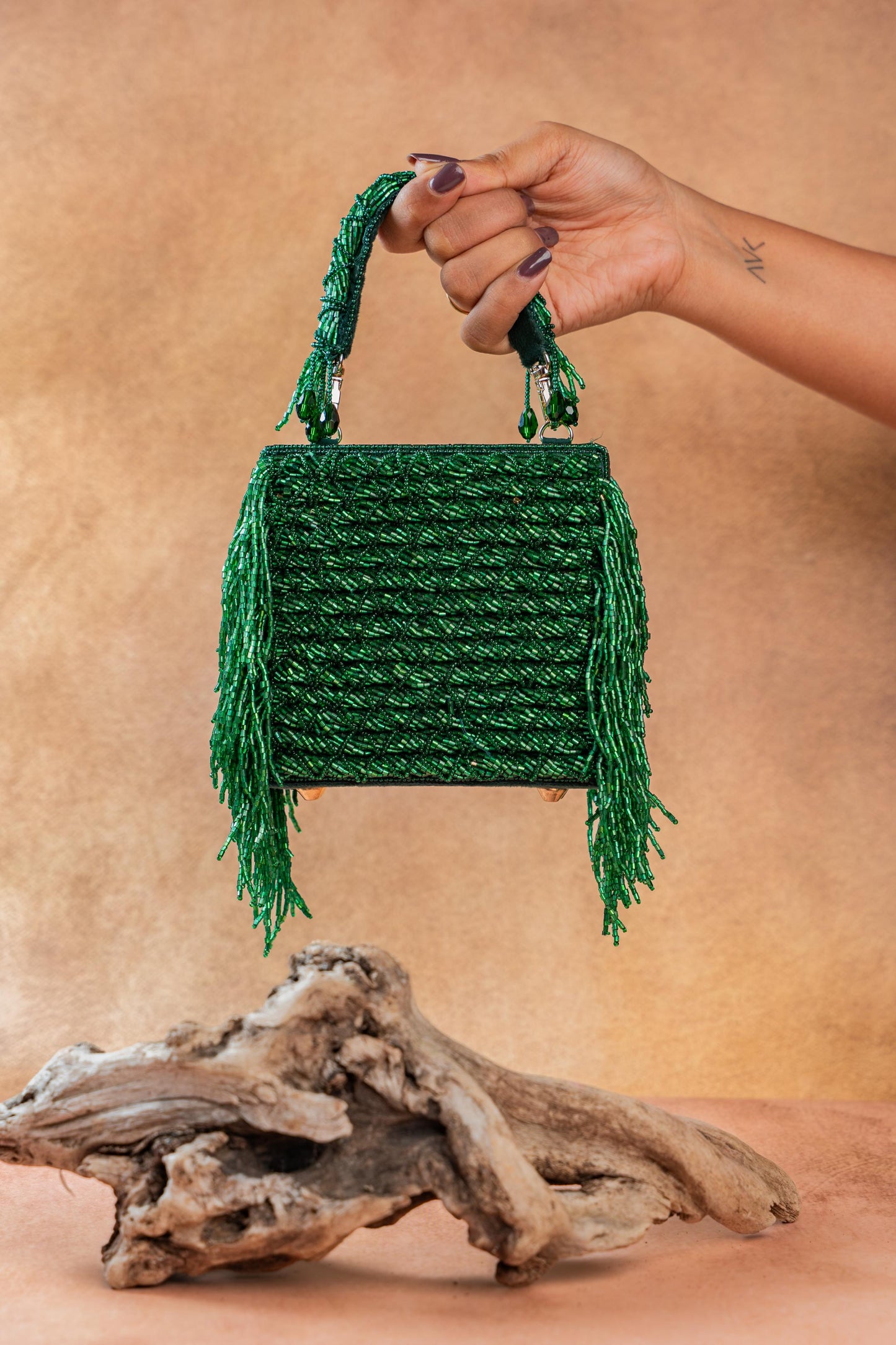 WEAVE FRINGE KASSE EMERALD