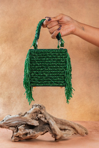 WEAVE FRINGE KASSE EMERALD
