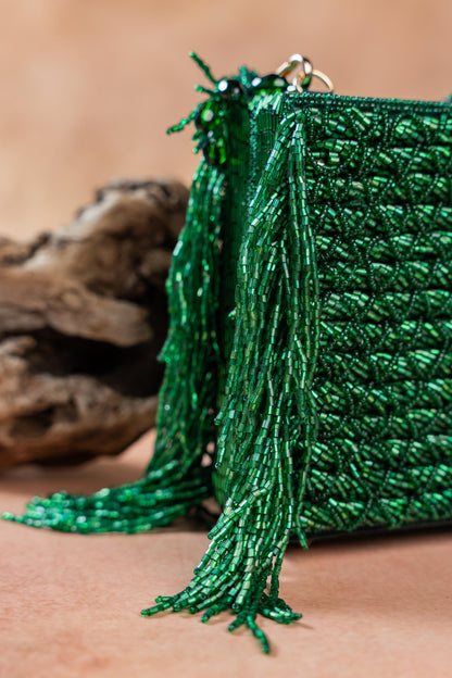 WEAVE FRINGE KASSE EMERALD