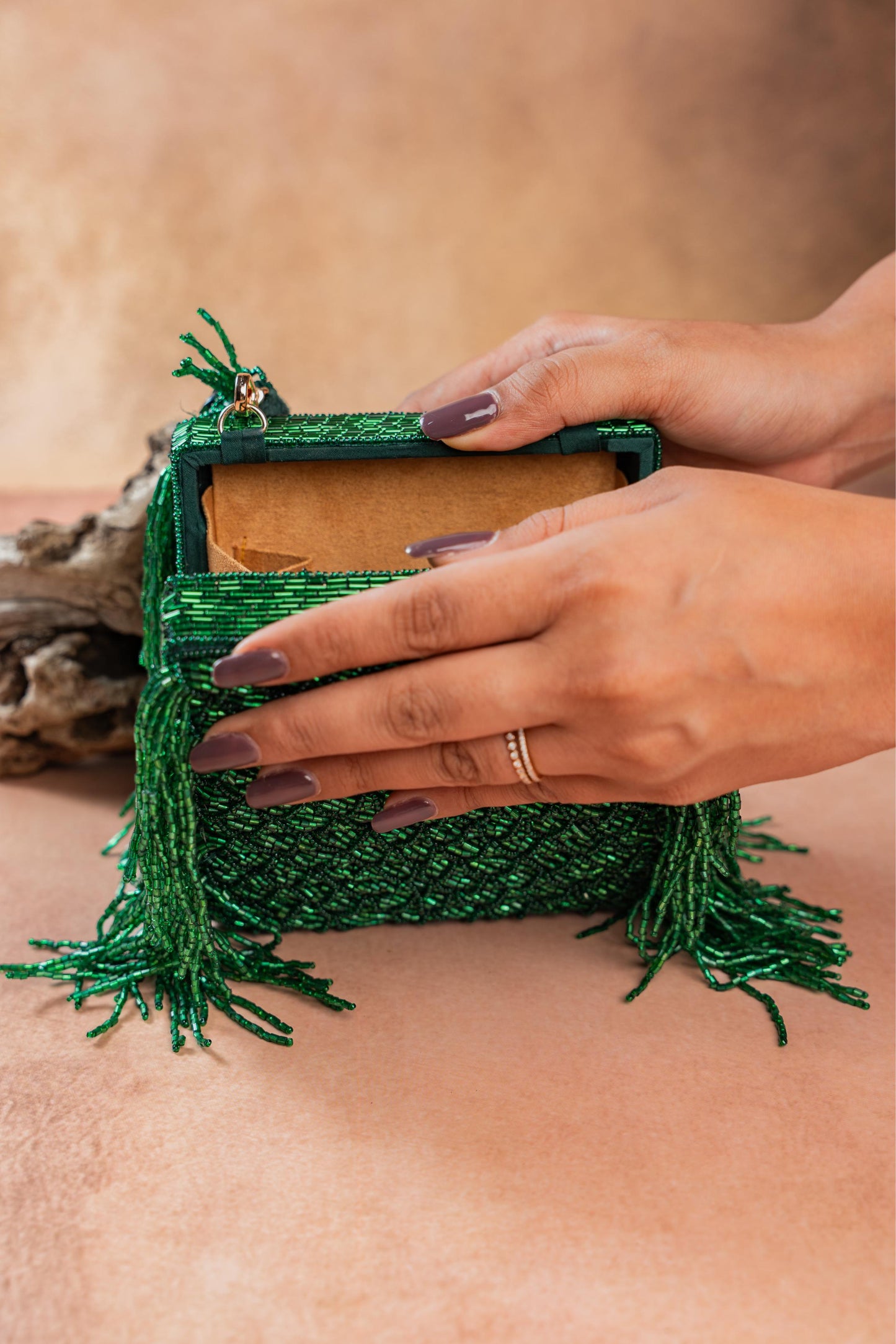 WEAVE FRINGE KASSE EMERALD