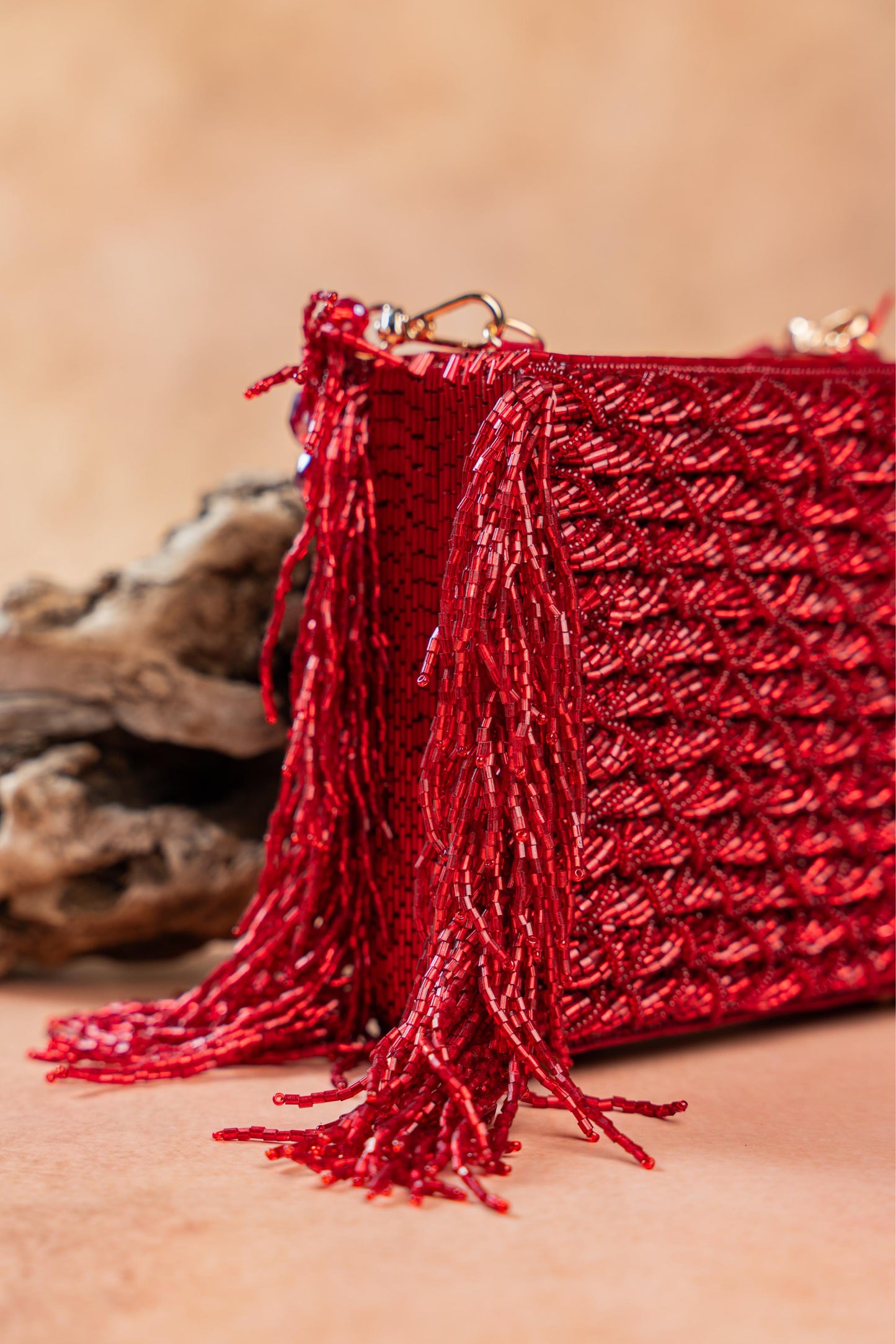 WEAVE FRINGE KASSE MAROON