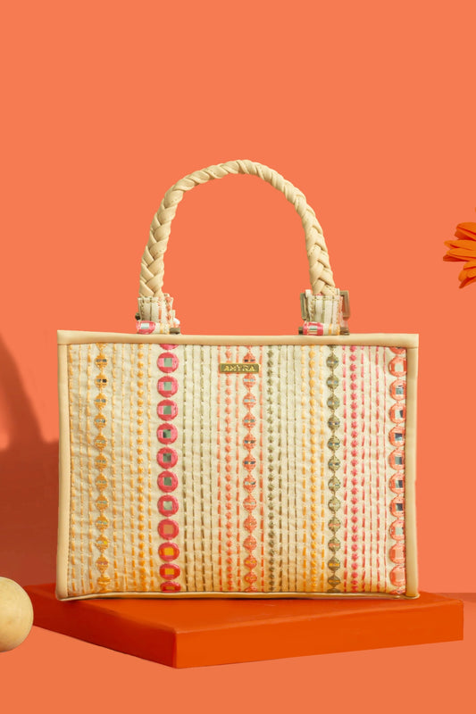 ZOEY MIRROR EMBROIDERED HANDBAG - MULTICOLOR