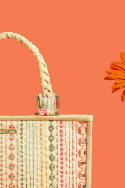 ZOEY MIRROR EMBROIDERED HANDBAG - MULTICOLOR