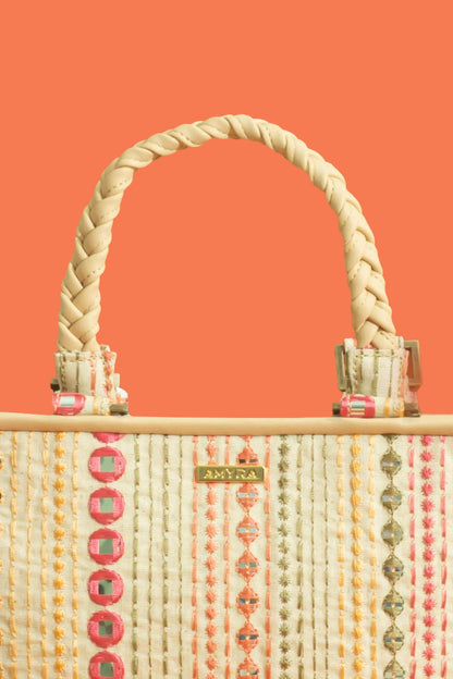 ZOEY MIRROR EMBROIDERED HANDBAG - MULTICOLOR