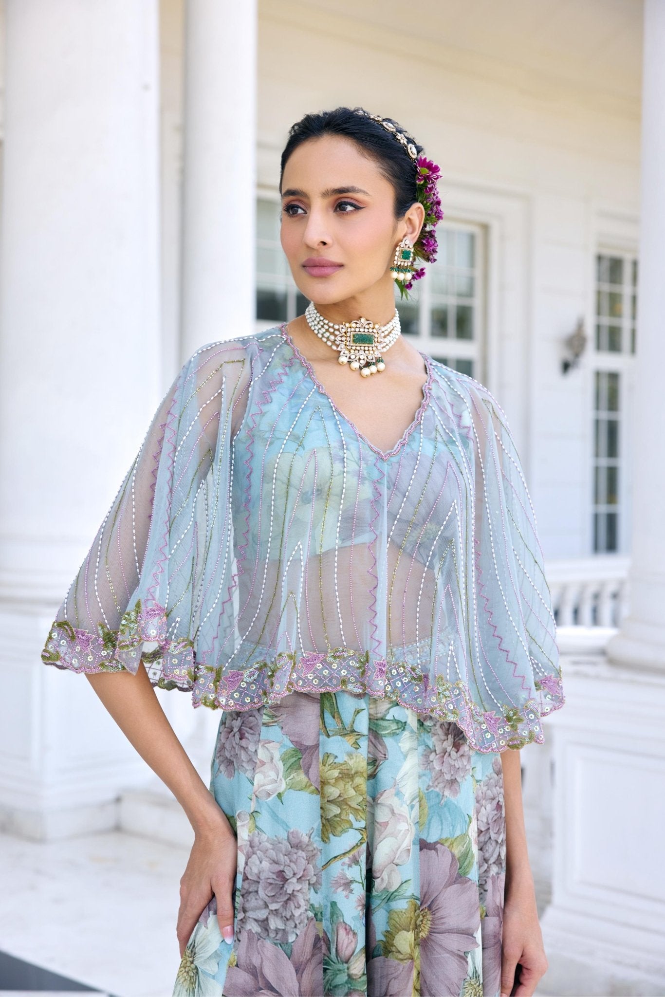 AMAIRA CAPE SET - White Maison de Couture
