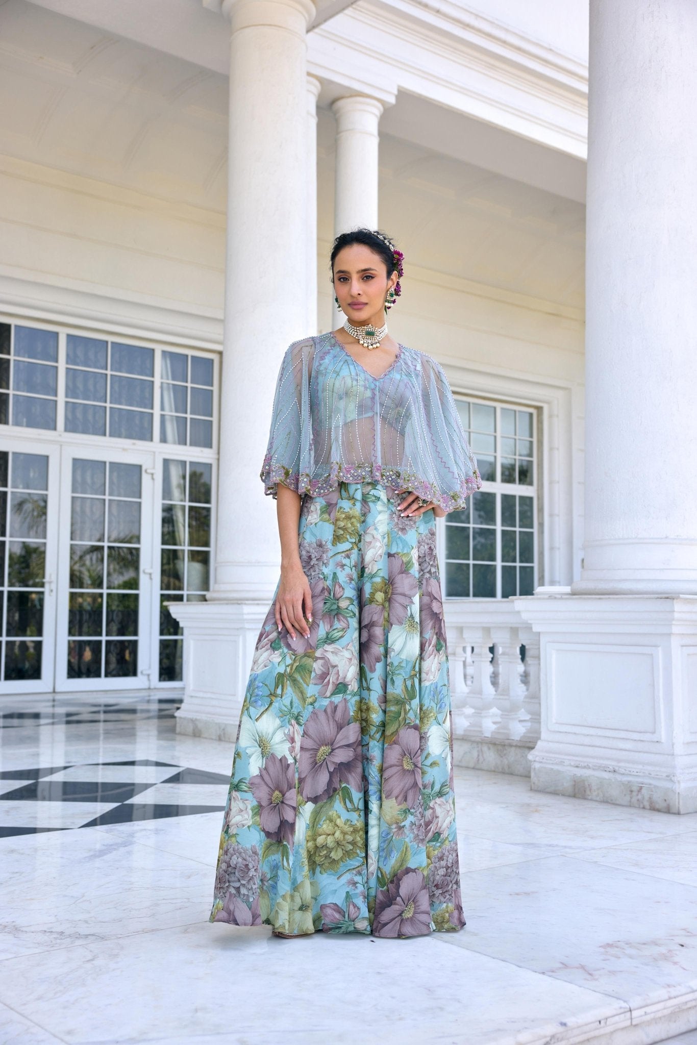 AMAIRA CAPE SET - White Maison de Couture