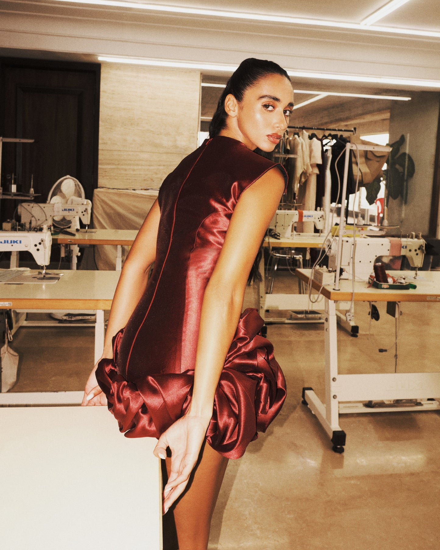 SCARLET FOAM DRESS