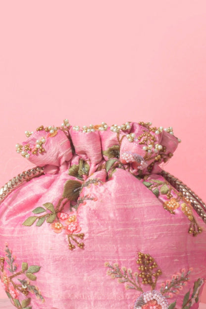 ATHENA EMBROIDERED ROUND POTLI