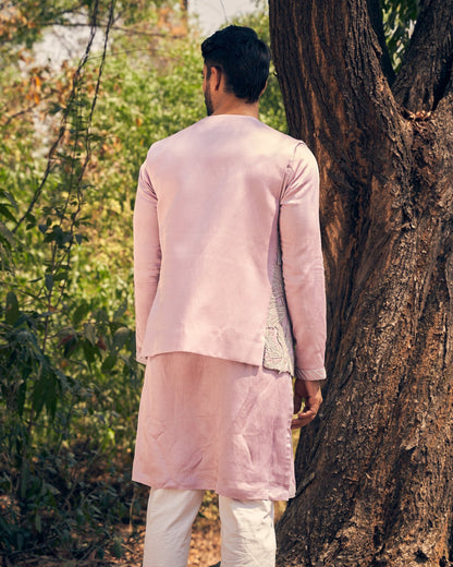 CUTWORK KURTA BANDI SET - White Maison de Couture