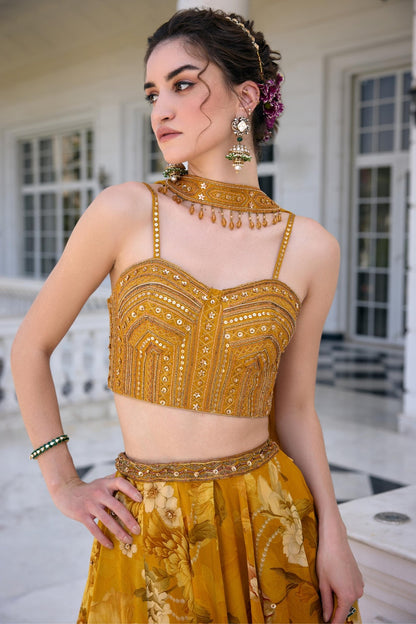 CYNTHIA LEHENGA SET - White Maison de Couture