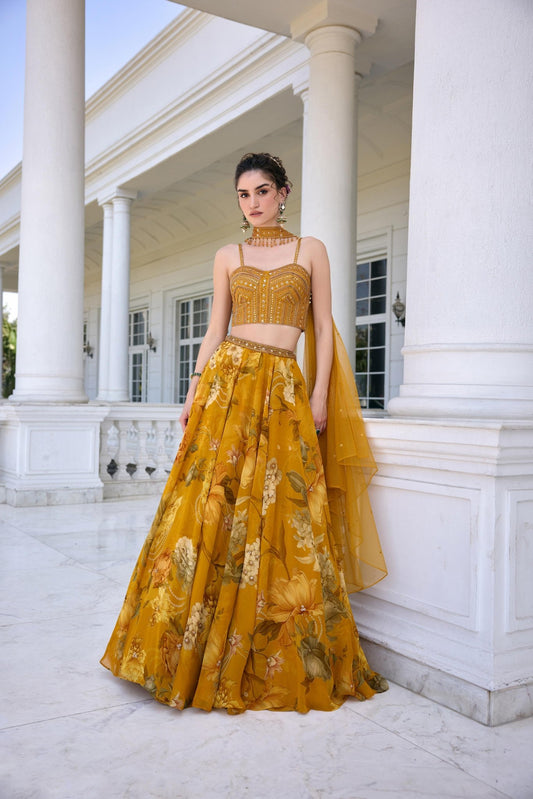 CYNTHIA LEHENGA SET - White Maison de Couture