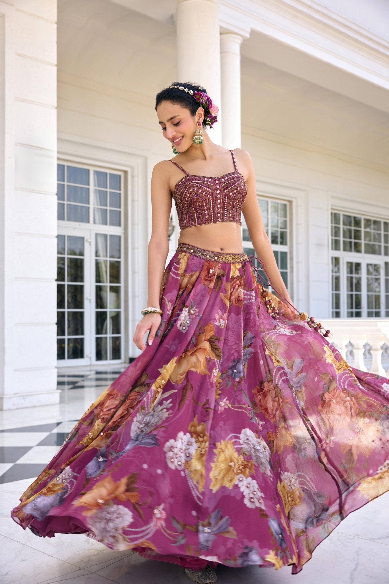 CYNTHIA LEHENGA SET - White Maison de Couture