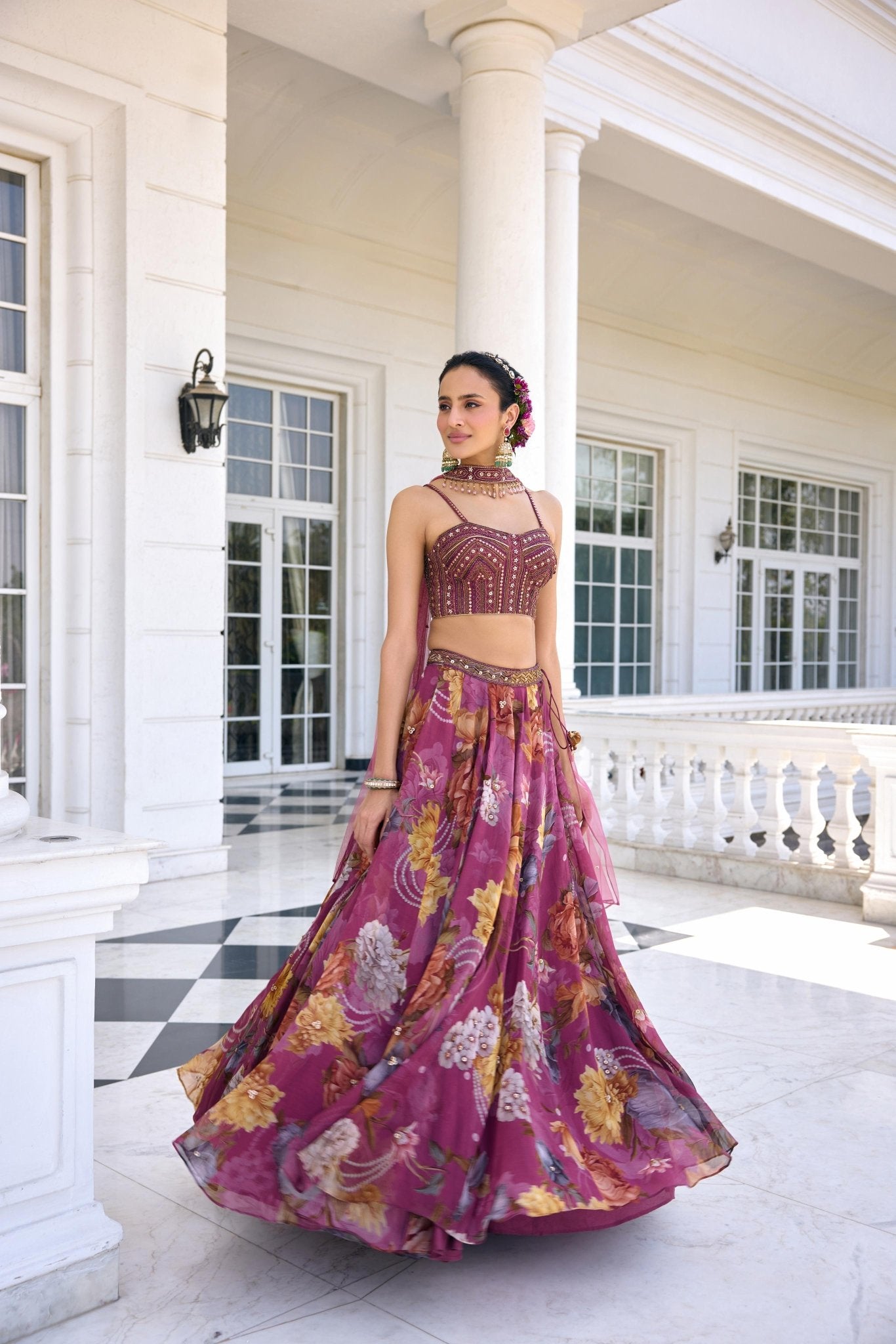 CYNTHIA LEHENGA SET - White Maison de Couture