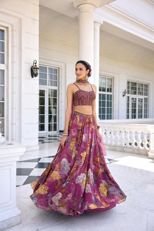 CYNTHIA LEHENGA SET - White Maison de Couture